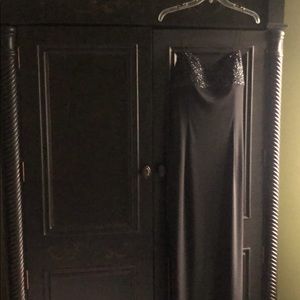 Long dress Black beading bust, Slits on both sides